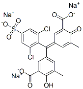 5-[(3-carboxy-5-methyl-4-oxo-2,5-cyclohexadien-1-ylidene)(2,6-dichloro-4-sulphophenyl)methyl]-3-methylsalicylic acid, sodium salt