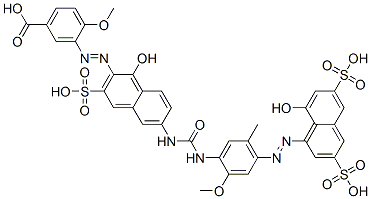 3-[[1-hydroxy-6-[[[[4-[(8-hydroxy-3,6-disulpho-1-naphthyl)azo]-2-methoxy-5-methylphenyl]amino]carbonyl]amino]-3-sulpho-2-naphthyl]azo]-p-anisic acid