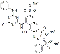 trisodium 5-[[4-chloro-6-[(o-tolyl)amino]-1,3,5-triazin-2-yl]amino]-4-hydroxy-3-[(2-sulphonatophenyl)azo]naphthalene-2,7-disulphonate