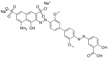 disodium hydrogen 5-[[4'-[(8-amino-1-hydroxy-3,6-disulphonato-2-naphthyl)azo]-3,3'-dimethoxy[1,1'-biphenyl]-4-yl]azo]salicylate