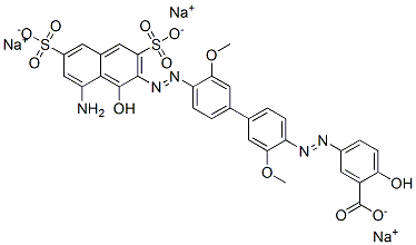 trisodium 5-[[4'-[(8-amino-1-hydroxy-3,6-disulphonato-2-naphthyl)azo]-3,3'-dimethoxy[1,1'-biphenyl]-4-yl]azo]salicylate