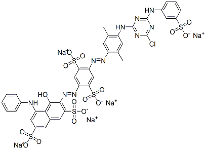 pentasodium 3-[[4-[[4-[[4-chloro-6-[(3-sulphonatophenyl)amino]-1,3,5-triazin-2-yl]amino]-2,5-dimethylphenyl]azo]-2,5-disulphonatophenyl]azo]-4-hydroxy-5-(phenylamino)naphthalene-2,7-disulphonate