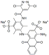 disodium 1-amino-4-[3-[[(3,6-dichloropyridazin-4-yl)carbonyl]amino]-2,4,6-trimethyl-5-sulphonatoanilino]-9,10-dihydro-9,10-dioxoanthracene-2-sulphonate
