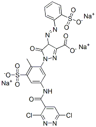 trisodium 1-[5-[[(3,6-dichloropyridazin-4-yl)carbonyl]amino]-2-methyl-3-sulphonatophenyl]-4,5-dihydro-5-oxo-4-[(2-sulphonatophenyl)azo]-1H-pyrazole-3-carboxylate