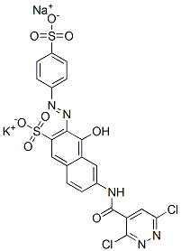 6-[[(3,6-dichloropyridazin-4-yl)carbonyl]amino]-4-hydroxy-3-[(4-sulphophenyl)azo]naphthalene-2-sulphonic acid, potassium sodium salt