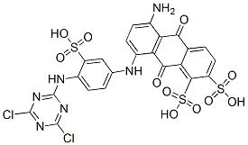5-amino-8-[[4-[(4,6-dichloro-1,3,5-triazin-2-yl)amino]-3-sulphophenyl]amino]-9,10-dihydro-9,10-dioxoanthracenedisulphonic acid