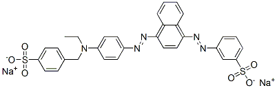 3-[[4-[[4-[ethyl[(4-sulphophenyl)methyl]amino]phenyl]azo]-1-naphthyl]azo]benzenesulphonic acid, sodium salt