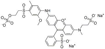 dihydrogen -3-[2-methoxy-5-methyl-4-[[2-(sulphonatooxy)ethyl]sulphonyl]anilino]-6-[methyl(2-sulphonatoethyl)amino]-9-(2-sulphonatophenyl)xanthylium , sodium salt