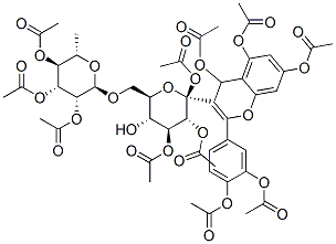 4,5,7-triacetoxy-2-[3,4-bis(acetoxy)phenyl]-4H-1-benzopyran-3-yl-6-O-(2,3,4-tri-O-acetyl-6-deoxy-alpha-L-mannopyranosyl)-beta-D-glucopyranoside triacetate