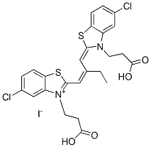 3-(2-carboxyethyl)-2-[2-[[3-(2-carboxyethyl)-5-chloro-3H-benzothiazol-2-ylidene]methyl]but-1-enyl]-5-chlorobenzothiazolium iodide