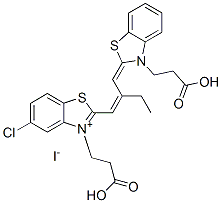 3-(2-carboxyethyl)-2-[2-[[3-(2-carboxyethyl)-3H-benzothiazol-2-ylidene]methyl]but-1-enyl]-5-chlorobenzothiazolium iodide