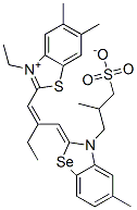 3-ethyl-5,6-dimethyl-2-[2-[[5-methyl-3-(2-methyl-3-sulphonatopropyl)-3H-benzoselenazol-2-ylidene]methyl]but-1-enyl]benzothiazolium