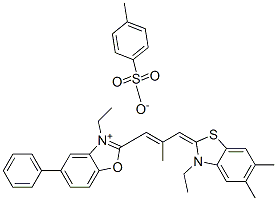 3-ethyl-2-[3-(3-ethyl-5,6-dimethyl-3H-benzothiazol-2-ylidene)-2-methylprop-1-enyl]-5-phenylbenzoxazolium p-toluenesulphonate