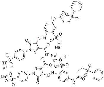 4,5-dihydro-5-oxo-4-[[4-[[1-oxo-3-(phenylsulphonyl)propyl]amino]-2-sulphophenyl]azo]-1-(4-sulphophenyl)-1H-pyrazole-3-carboxylic acid, potassium sodium salt