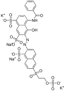 4-(benzoylamino)-5-hydroxy-6-[[1-sulpho-6-[[2-(sulphooxy)ethyl]sulphonyl]-2-naphthyl]azo]naphthalene-1,7-disulphonic acid, potassium sodium salt