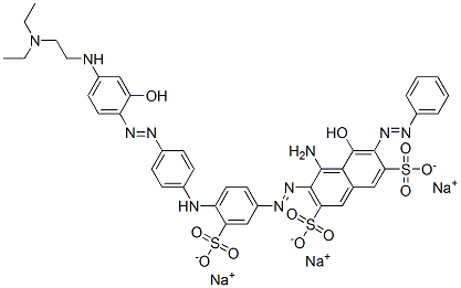 trisodium 4-amino-3-[[4-[[4-[[4-[[2-(diethylamino)ethyl]amino]-2-hydroxyphenyl]azo]phenyl]amino]-3-sulphonatophenyl]azo]-5-hydroxy-6-(phenylazo)naphthalene-2,7-disulphonate