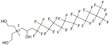 bis(2-hydroxyethyl)methyl[4,4,5,5,6,6,7,7,8,8,9,9,10,10,11,11,12,12,13,13,14,15,15,15-tetracosafluoro-2-hydroxy-14-(trifluoromethyl)pentadecyl]ammonium iodide