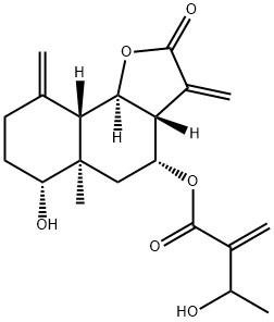 3-Hydroxy-2-methylenebutanoic acid dodecahydro-6-hydroxy-5a-methyl-3,9-bis(methylene)-2-oxonaphtho[1,2-b]furan-4-yl ester