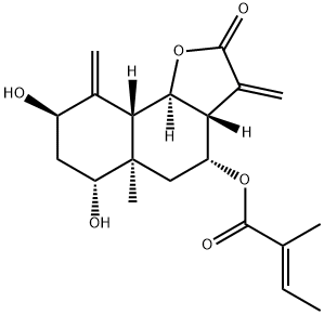 (E)-2-Methyl-2-butenoic acid (3aR)-2,3,3aβ,4,5,5a,6,7,8,9,9aβ,9bα-dodecahydro-6α,8β-dihydroxy-5aα-methyl-3,9-bis(methylene)-2-oxonaphtho[1,2-b]furan-4α-yl ester