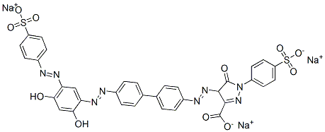 4-[[4'-[[2,4-dihydroxy-5-[(4-sulphophenyl)azo]phenyl]azo][1,1'-biphenyl]-4-yl]azo]-4,5-dihydro-5-oxo-1-(4-sulphophenyl)-1H-pyrazole-3-carboxylic acid, sodium salt