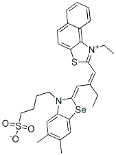 2-[2-[[5,6-dimethyl-3-(4-sulphonatobutyl)-3H-benzoselenazol-2-ylidene]methyl]-1-butenyl]-1-ethylnaphtho[1,2-d]thiazolium