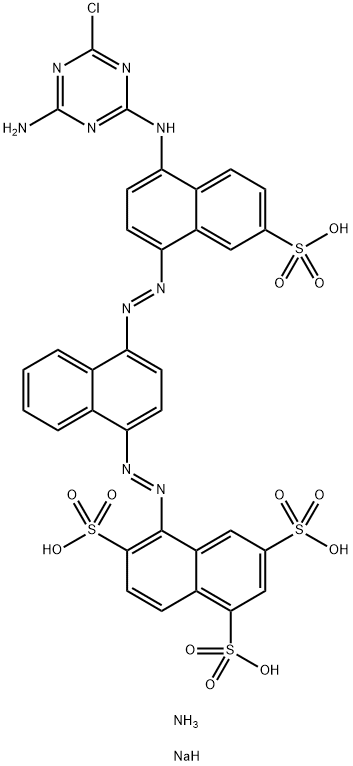 5-[[4-[[4-[(4-amino-6-chloro-1,3,5-triazin-2-yl)amino]-7-sulpho-1-naphthyl]azo]-1-naphthyl]azo]naphthalene-1,3,6-trisulphonic acid, ammonium sodium salt