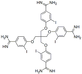 4,4'-((2,2-bis((4-(aminoiminomethyl)-2-iodophenoxy)methyl)-1,3-propanediyl)bis(oxy))bis(3-iodobenzenecarboximidamide)