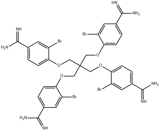 4,4'-(2,2-bis((4-(aminoiminomethyl)-2-bromophenoxy)methyl)-1,3-propanediyl)bis(oxy))bis(3-bromobenzenecarboximidamide