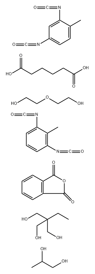 Hexanedioic acid, polymer with 1,3-diisocyanato-2-methylbenzene, 2,4-diisocyanato-1-methylbenzene, 2-ethyl-2-(hydroxymethyl)-1,3-propanediol, 1,3-isobenzofurandione, 2,2'-oxybis[ethanol] and 1,2-propanediol