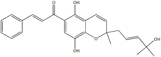 [E,(+)]-1-[5,8-Dihydroxy-2-[(E)-4-hydroxy-4-methyl-2-pentene-1-yl]-2-methyl-2H-1-benzopyran-6-yl]-3-phenyl-2-propene-1-one