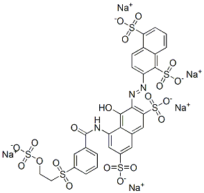 pentasodium 2-[[1-hydroxy-3,6-disulphonato-8-[[3-[[2-(sulphonatooxy)ethyl]sulphonyl]benzoyl]amino]-2-naphthyl]azo]naphthalene-1,5-disulphonate