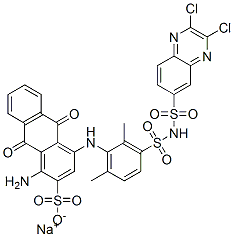 sodium 1-amino-4-[3-[[(2,3-dichloro-6-quinoxalinyl)sulphonyl]sulphamoyl]-2,6-dimethylphenyl]amino-9,10-dihydro-9,10-dioxoanthracene-2-sulphonate
