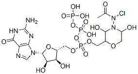 (N-(chloroacetylamino)-3,5-dihydroxy-2-morpholinyl)methyl guanosine triphosphate