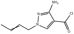1H-Pyrazole-4-carbonyl chloride, 3-amino-1-(2-butenyl)- (9CI)