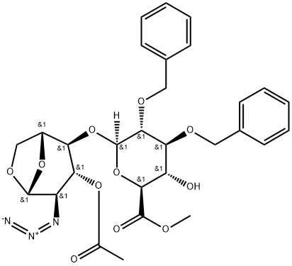 (2S,3S,4S,5R,6R)-METHYL 6-((1R,2S,3R,4R,5R)-3-ACETOXY-4-AZIDO-6,8-DIOXABICYCLO[3,2,1]OCTAN-2-YLOXY)-4,5-BIS(BENZYLOXY)-3-HYDROXYTETRAHYDRO-2H-PYRAN-2-CARBOXYLATE