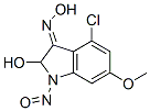4-chloro-6-methoxy-2-hydroxy-N(1)-nitrosoindolin-3-one oxime