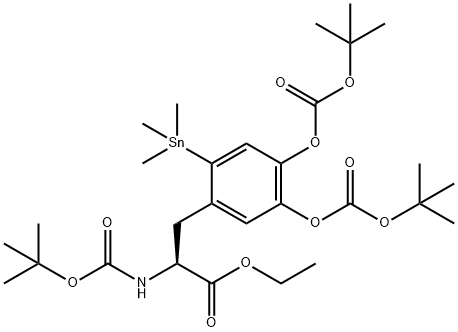 N-(tert-butoxycarbonyl)-3,4-di(tert-butoxycarbonyloxy)-6-(trimethylstannyl)-L-phenylalanine ethyl ester