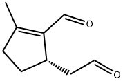 2-Cyclopentene-1-acetaldehyde, 2-formyl-3-methyl-, (S)- (9CI)
