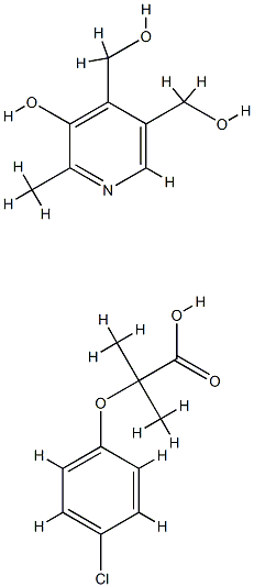 5-hydroxy-3,4-(hydroxymethyl)-6-methylpyridinium 2-(p-chlorophenoxy)-2-methylpropionate
