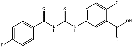 2-CHLORO-5-[[[(4-FLUOROBENZOYL)AMINO]THIOXOMETHYL]AMINO]-BENZOIC ACID