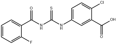 2-CHLORO-5-[[[(2-FLUOROBENZOYL)AMINO]THIOXOMETHYL]AMINO]-BENZOIC ACID