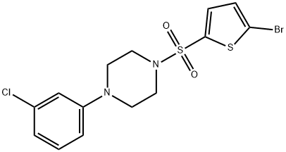 1-[(5-bromothiophen-2-yl)sulfonyl]-4-(3-chlorophenyl)piperazine