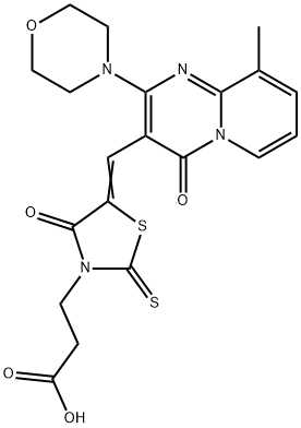 3-(5-{[9-methyl-2-(4-morpholinyl)-4-oxo-4H-pyrido[1,2-a]pyrimidin-3-yl]methylene}-4-oxo-2-thioxo-1,3-thiazolidin-3-yl)propanoic acid