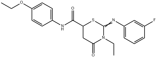 (2Z)-N-(4-ethoxyphenyl)-3-ethyl-2-[(3-fluorophenyl)imino]-4-oxo-1,3-thiazinane-6-carboxamide
