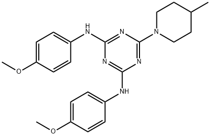 N,N'-bis(4-methoxyphenyl)-6-(4-methylpiperidin-1-yl)-1,3,5-triazine-2,4-diamine