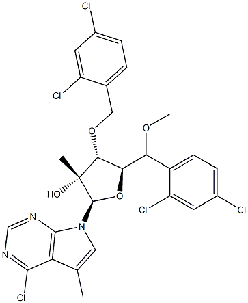 7-[3,5-Bis-O-[(2,4-dichlorophenyl)methyl]-2-C-methyl-beta-D-ribofuranosyl]-4-chloro-5-methyl-7H-pyrrolo[2,3-d]pyrimidine