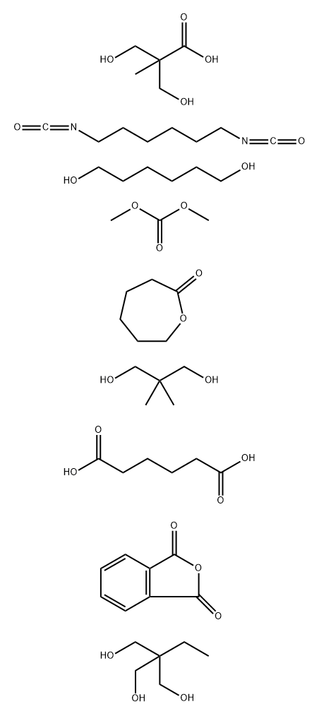Hexanedioic acid polymer with 1,6-diisocyanatohexane, dimethyl carbonate, 2,2-dimethyl-1,3-propanediol, 2-ethyl-2-(hydroxy methyl)-1,3-propanediol, 1,6-hexanediol, 3-hydroxy-2-(hydroxy methyl)-2-methylpropanoic acid, 1,3-isobenzofurandione and 2-oxepanone