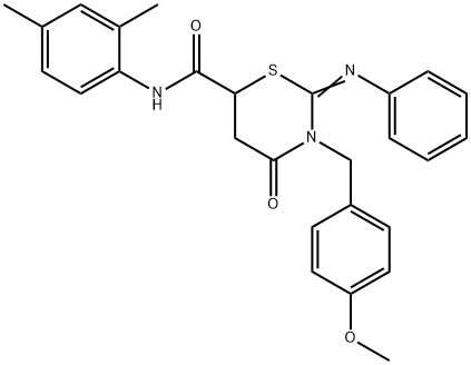(2Z)-N-(2,4-dimethylphenyl)-3-(4-methoxybenzyl)-4-oxo-2-(phenylimino)-1,3-thiazinane-6-carboxamide