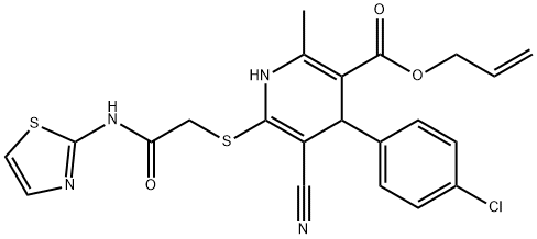 allyl 4-(4-chlorophenyl)-5-cyano-2-methyl-6-((2-oxo-2-(thiazol-2-ylamino)ethyl)thio)-1,4-dihydropyridine-3-carboxylate
