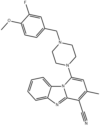 1-(4-(3-fluoro-4-methoxybenzyl)piperazin-1-yl)-3-methylbenzo[4,5]imidazo[1,2-a]pyridine-4-carbonitrile